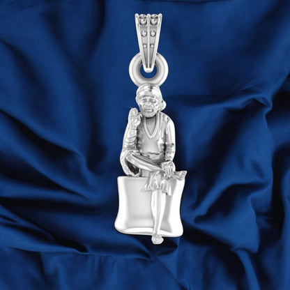 Sai Baba Blessing Pendant: A Symbol of Faith and Protection (92.5% purity) Sai Baba Pendant for Men & Women Pure Silver Locket
