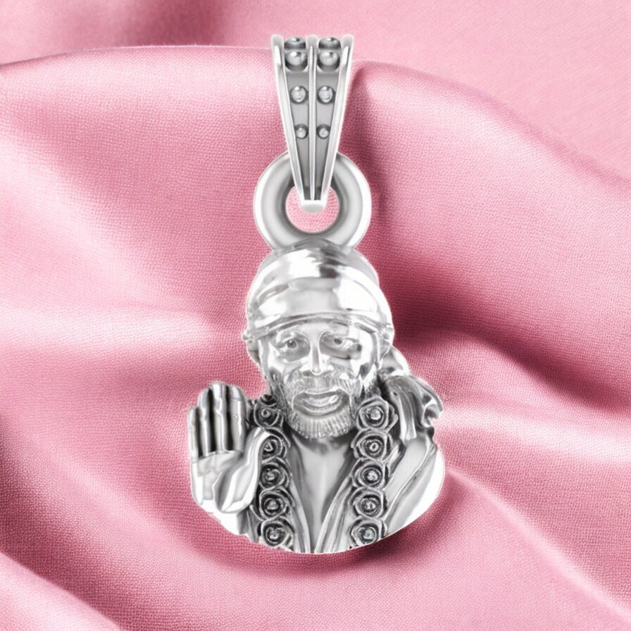 Sai Baba Blessing Pendant: Carry His Blessings Everywhere (92.5% purity) Sai Baba Pendant for Men & Women Pure Silver Locket