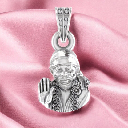 Sai Baba Blessing Pendant: Carry His Blessings Everywhere (92.5% purity) Sai Baba Pendant for Men & Women Pure Silver Locket