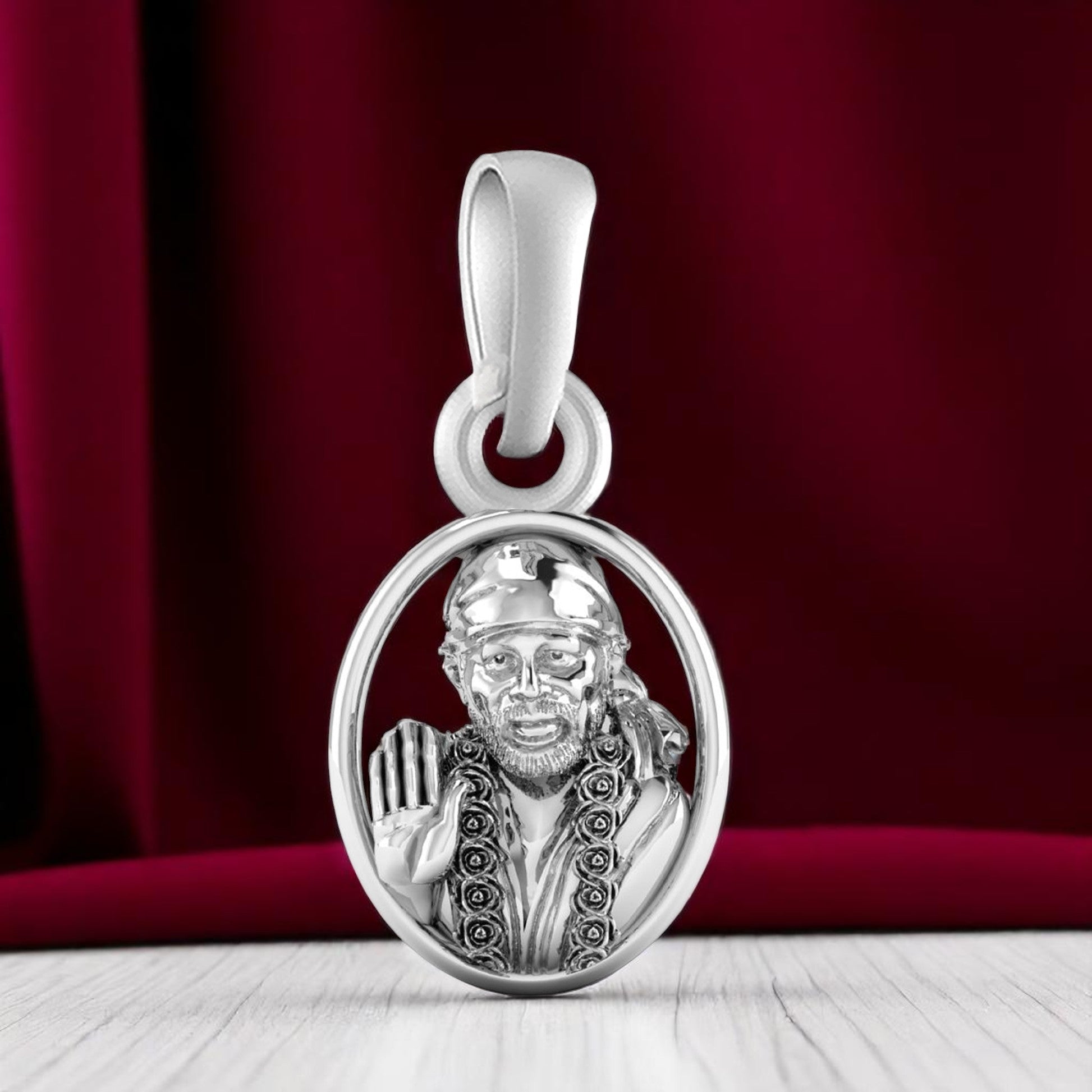 Sai Baba Pendant: A Sacred Blessing of Love and Peace (92.5% purity) Sai Ram Pendant for Men & Women Pure Silver Locket