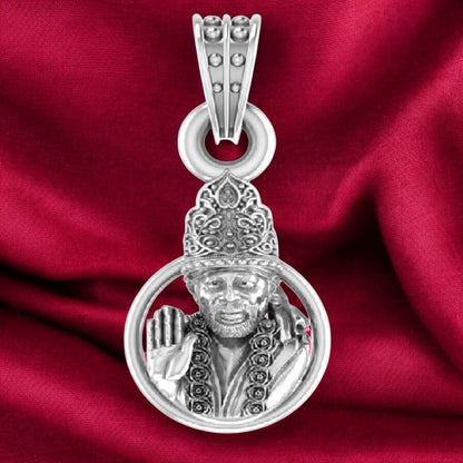 Wear Sai Baba's Blessings: Spiritual Pendant for Peace (92.5% purity) Sai Ram Pendant for Men & Women Pure Silver Locket