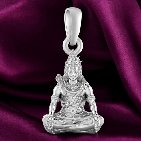 Divine Shiv Samadhi Pendant Awaken Your Spiritual Energy (92.5% purity) Shiva Pendant for Men & Women Pure Silver Locket