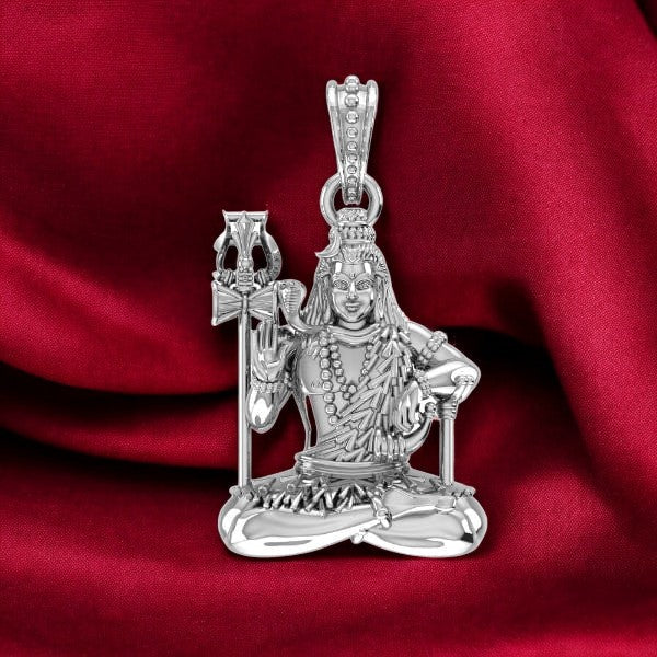 92.5% Pure Sterling Silver God Shiva Pendant (Big Size) for Men & Women