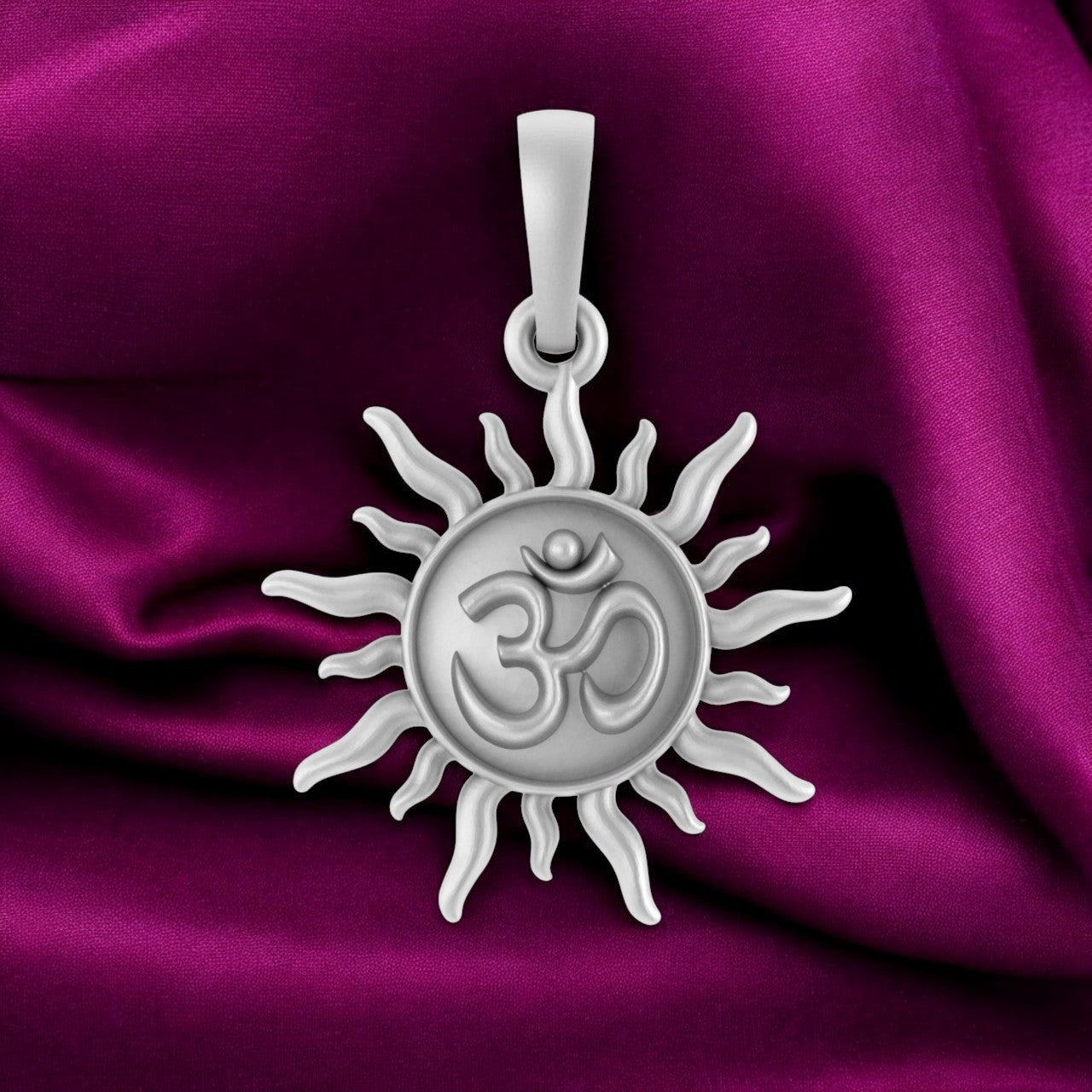 Sterling Silver (92.5% purity) Spiritual (Big Size) Sun Pendant for Men & Women Pure Silver Religious Sun with Sun (Big Size) Locket for Good Health & Wealth