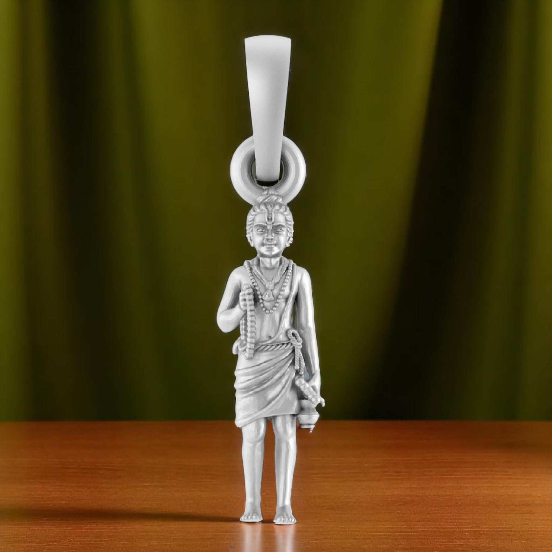 92.5% Pure Sterling Silver Spiritual Swaminarayan Pendant (Big Size) for Men & Women