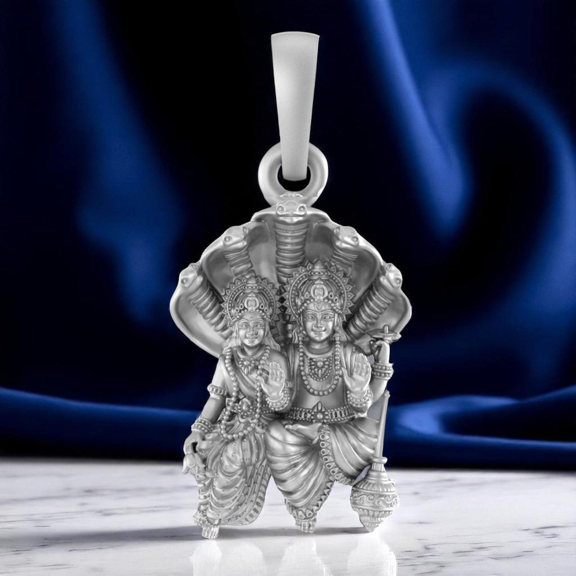 Eternal Blessings Vishnu Luxmi Pendant92.5% Pure God Vishnu Laxmi (Big Size) Pendant for Men & Women