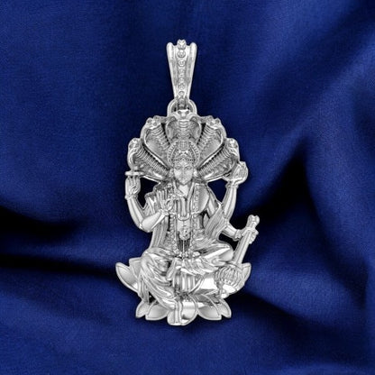 Divine Serpent Grace: Vishnu & Sheshnaag Pendant92.5% Pure God Vishnu Pendant (Big Size) for Men & Women