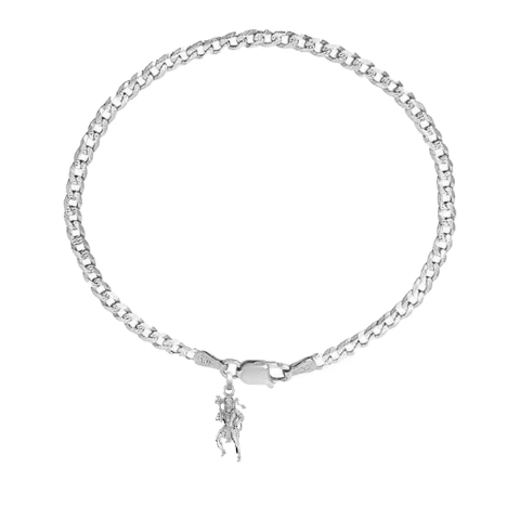 92.5% pure Sterling Silver Curb Designer Bracelet with Charm Hanuman for Men & Boys