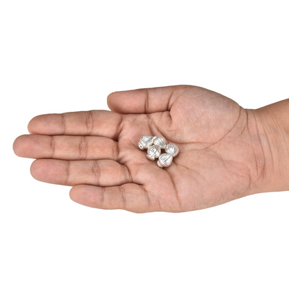 925 Pure Silver Laddoo/Modak Small Size for Home Decor, Pooja, Gift Purpose & Donation (Small Size, Combo of 5)