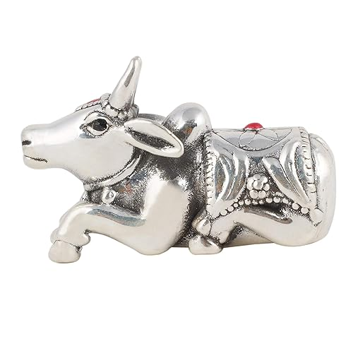 Pure Silver Shiv Nandi Maharaj Idol/Statue (Shivji Ki Savari) for Pooja, Home Decor & Gifting Purpose