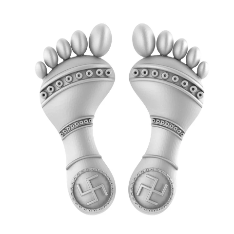Sterling Silver (92.5% purity) God Laxmi charan Paduka, Pure Silver Maa Lakshmi charan Paduka for wealth and prosperity