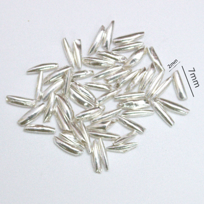 Silver (98% purity) Holy and sacred Rice 51 Pieces for Pooja and Gift, Pure Silver Chawal for temple and worship