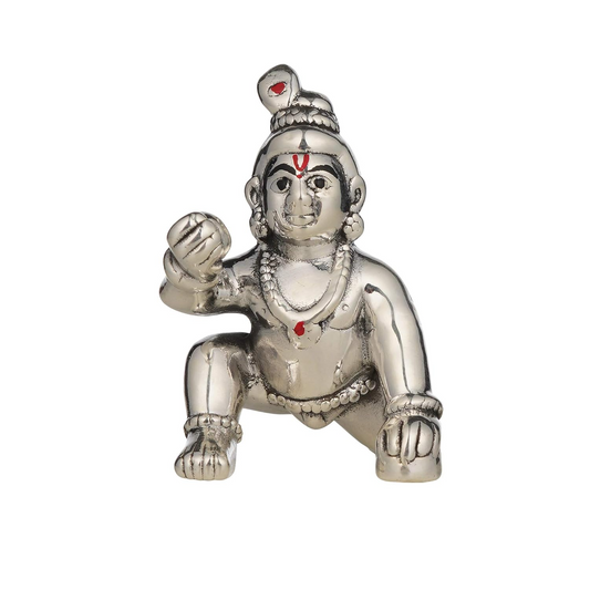 Pure Silver 999 Hollow Laddu Gopal Krishna Idol, Standard