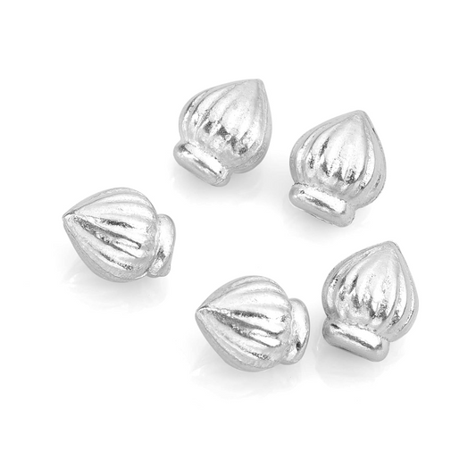 925 Pure Silver Laddoo/Modak Small Size for Home Decor, Pooja, Gift Purpose & Donation (Small Size, Combo of 5)