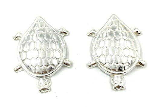 925 Pure Silver Light Weight Tortoise (Turtle) for Home Temple,Divine God Idol for Pooja Room, for Good Luck Gift