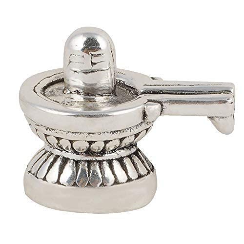 Pure Silver Lord Shiva Shivji Mahakal Shivling for Pooja, Mandir Decor, Home Decor and Gifting Purpose - Small Size