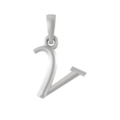 Sterling Silver (92.5% purity) precious Name pendant pure silver designer alphabet V locket