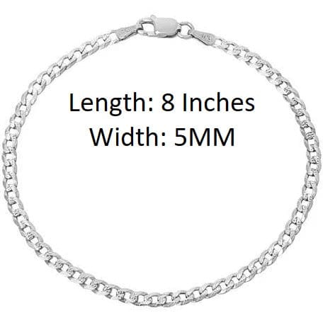 Sterling Silver (92.5% purity) Stylish and Fashionable Curb Bracelet for Men pure silver Bracelet