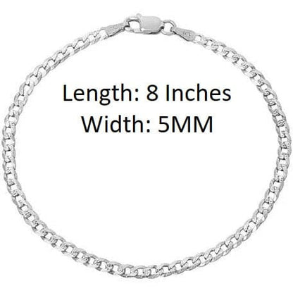 Sterling Silver (92.5% purity) Stylish and Fashionable Curb Bracelet for Men pure silver Bracelet