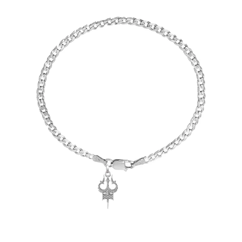 92.5% pure Sterling Silver Curb Designer Bracelet with spiritual Trishul