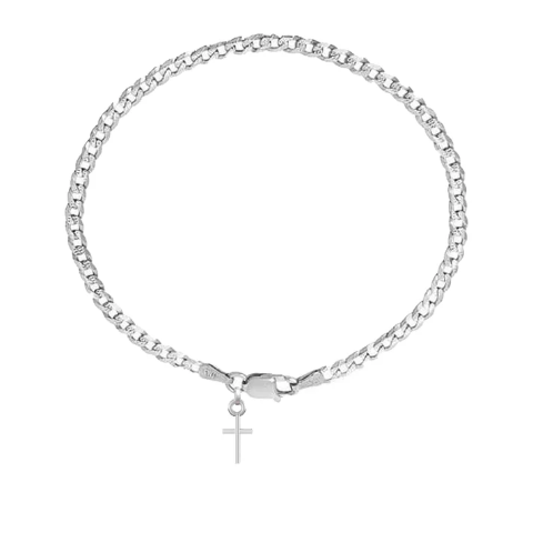 92.5% pure Sterling Silver Curb Designer Bracelet with Charm Jesus for Men & Boys
