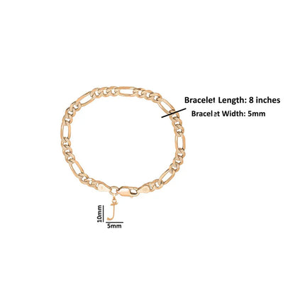 22KT gold plated 92.5% pure Sterling Silver Figaro Designer Bracelet with J Alphabet for Men