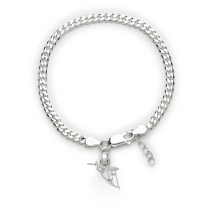 92.5% pure Sterling Silver Curb Designer Bracelet with Charm Ram Name for Girls and Women