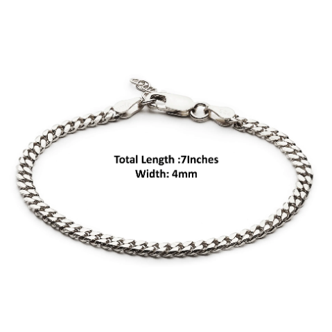Sterling Silver (92.5% purity) Stylish and Fashionable Curb Bracelet for Women pure silver Bracelet