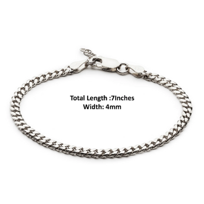 Sterling Silver (92.5% purity) Stylish and Fashionable Curb Bracelet for Women pure silver Bracelet