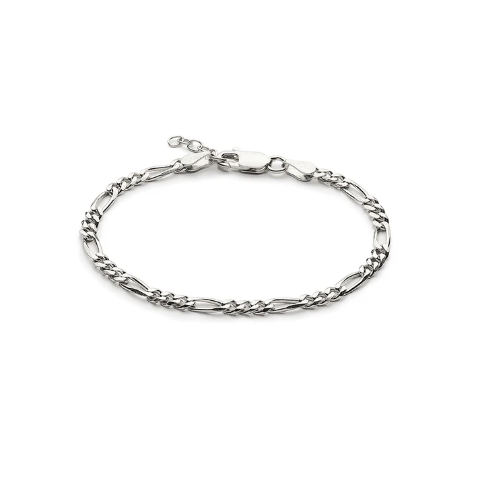 Sterling Silver (92.5% purity) Stylish and Fashionable Figaro Bracelet for Women pure silver Bracelet