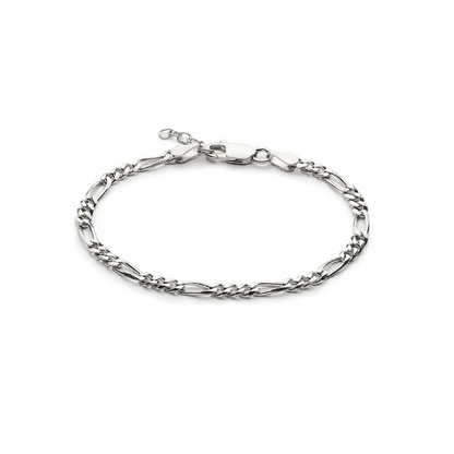 Sterling Silver (92.5% purity) Stylish and Fashionable Figaro Bracelet for Women pure silver Bracelet