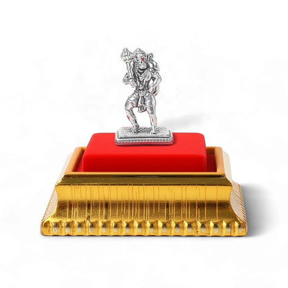 99.9% Pure Silver Hanuman Ji Idol with Acrylic Box for Pooja Room, office desk, Car Dashboard