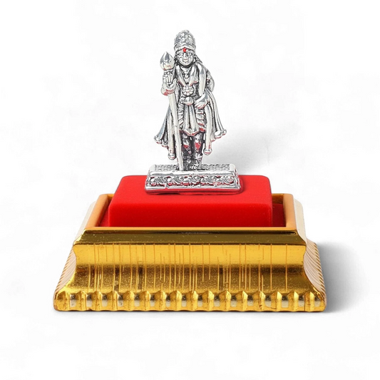 99.9% Pure Silver Lord Murugan Idol with Acrylic Box for Pooja Room, office desk, Car Dashboard