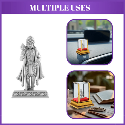 99.9% Pure Silver Lord Murugan Idol with Acrylic Box for Pooja Room, office desk, Car Dashboard