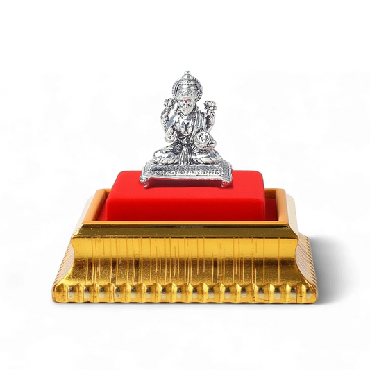 99.9% Pure Silver Goddess Lakshmi Idol with Acrylic Box for Pooja Room, office desk, Car Dashboard