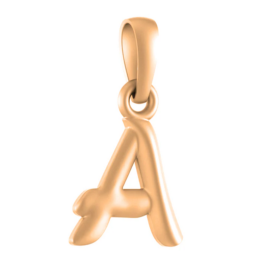 22 CT Gold Plated Alphabet Silver (92.5% purity) Precious & Designer Name Alphabet A Pendant For Men and Women