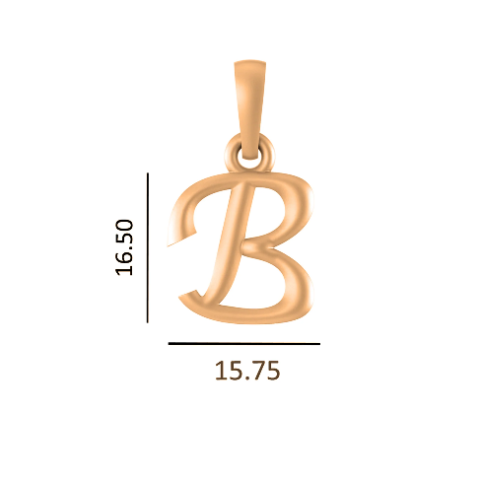 22 CT Gold Plated Silver (92.5% purity) precious and designer Name Alphabet B Pendant For Men and women