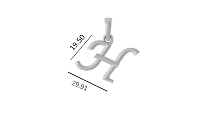 Sterling Silver (92.5% purity) precious Name pendant pure silver designer alphabet H locket