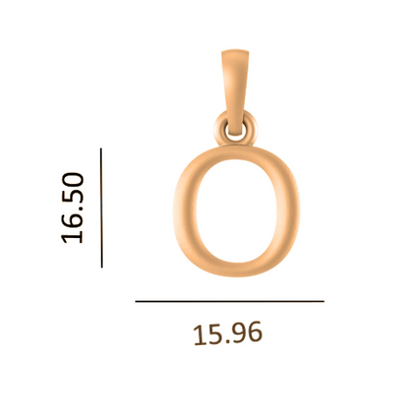 22 CT Gold Plated Silver (92.5% purity) precious and designer Name Alphabet O Pendant For Men and women