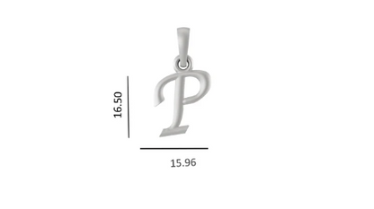 Sterling Silver (92.5% purity) precious Name pendant pure silver designer alphabet P locket