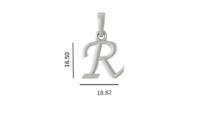 Sterling Silver (92.5% purity) precious Name pendant pure silver designer alphabet R locket
