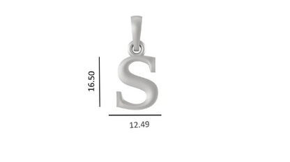 Sterling Silver (92.5% purity) precious Name pendant pure silver designer alphabet S locket