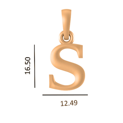 22 CT Gold Plated Silver (92.5% purity) precious and designer Name Alphabet S Pendant For Men and women