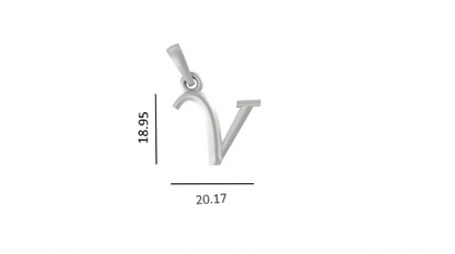 Sterling Silver (92.5% purity) precious Name pendant pure silver designer alphabet V locket