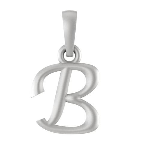Sterling Silver (92.5% purity) precious Name pendant pure silver designer alphabet B locket