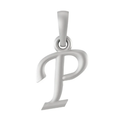 Sterling Silver (92.5% purity) precious Name pendant pure silver designer alphabet P locket