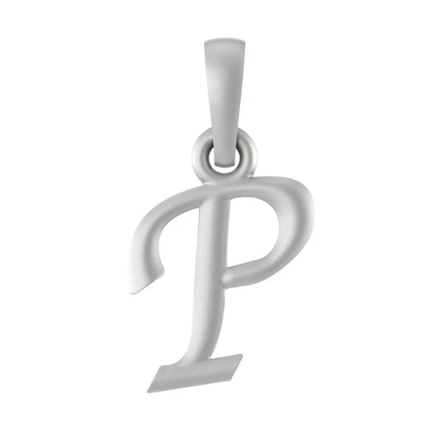 Sterling Silver (92.5% purity) precious Name pendant pure silver designer alphabet P locket