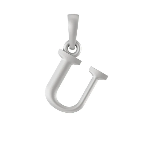 Sterling Silver (92.5% purity) precious Name pendant pure silver designer alphabet U locket
