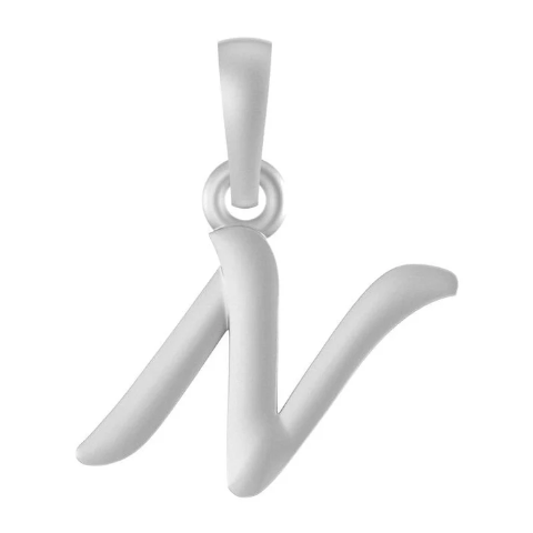 Sterling Silver (92.5% purity) precious Name pendant pure silver designer alphabet N locket