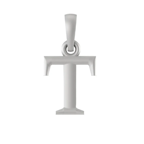 Sterling Silver (92.5% purity) precious Name pendant pure silver designer alphabet T locket